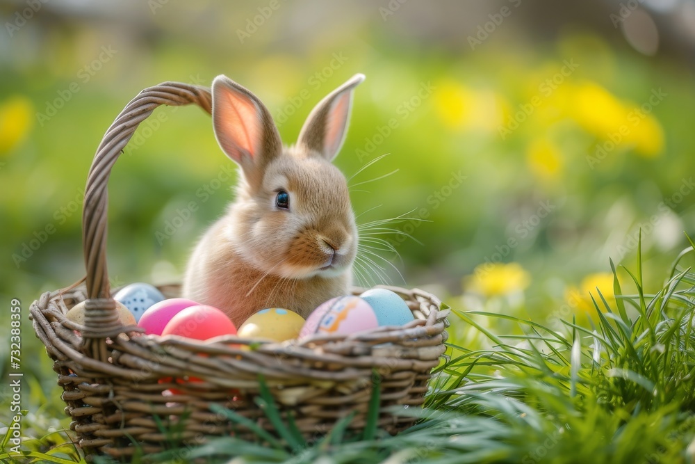 Happy Easter Eggs Basket winsome. Bunny in flower easter easter lanterns decoration Garden. Cute hare 3d retro easter rabbit spring illustration. Holy week Gap card wallpaper Playfulness Happy Easter Eggs Basket winsome. Bunny in flower easter easter lanterns decoration Garden. Cute hare 3d retro easter rabbit spring illustration. Holy week Gap card wallpaper Playfulness