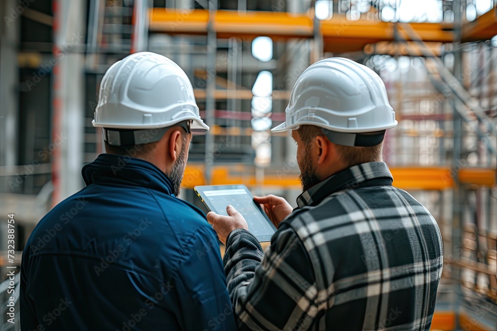 Engineer managing operations at the construction site. Engineer managing operations at the construction site.