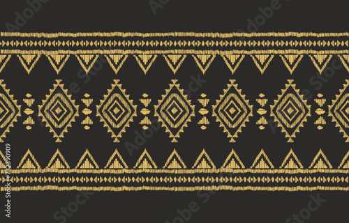 Ethnic ikat seamless pattern in tribal. Aztec geometric ethnic ornament print. Ethnic pattern style. Design for background, illustration, fabric, clothing, carpet, textile, batik, embroidery.