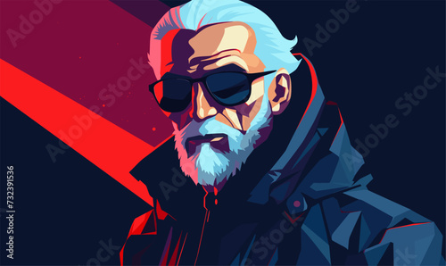man with glasses vector illustration