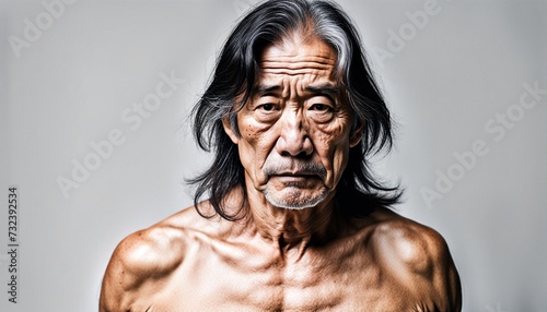 Asian Man with Deeply Depressed Expression Portrait Isolate  © MondSTUDIO