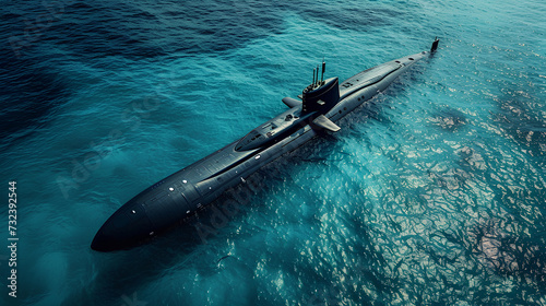  Submarine in the sea © mizan