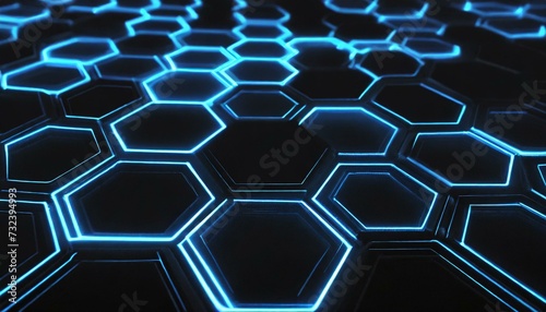 neon hexagons background 