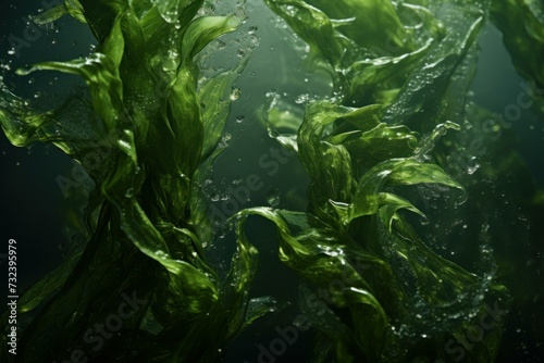 Vast World ocean seaweed. Nature reef template. Generate Ai
