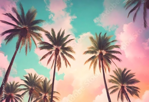 summer season palm trees on the beach