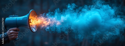 Neon Blue Smoke: A Glowing Sensation for the Month of Love Generative AI