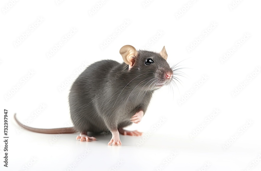 Charming close up portrait of small mouse set crisp white background isolated capturing essence of curious and misunderstood creature showcases delicate features of rodent Charming close up portrait of small mouse set crisp white background isolated capturing essence of curious and misunderstood creature showcases delicate features of rodent