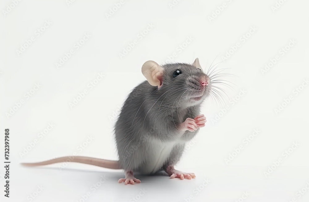 Charming close up portrait of small mouse set crisp white background isolated capturing essence of curious and misunderstood creature showcases delicate features of rodent Charming close up portrait of small mouse set crisp white background isolated capturing essence of curious and misunderstood creature showcases delicate features of rodent