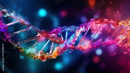 Abstract Colorful DNA Helix Illustration © Polypicsell
