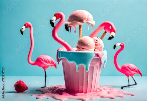 pink flamingo ice cream
