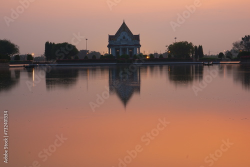 Wat Thai,Temple reflection during sunrise