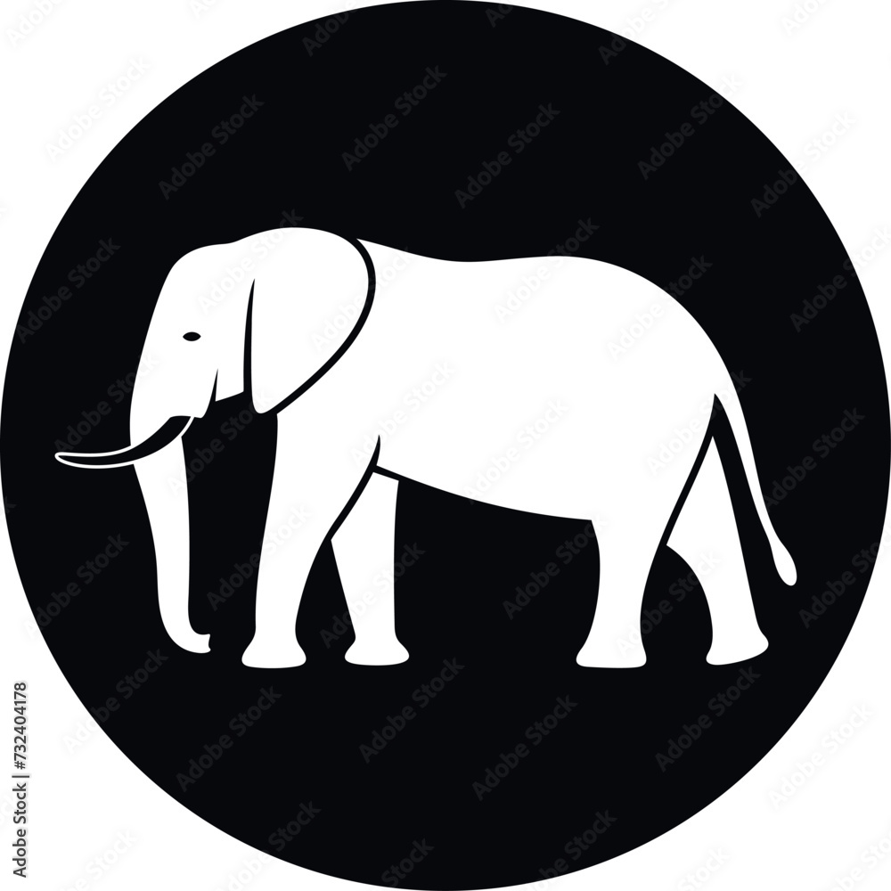 Fototapeta premium Elephant logo. Isolated elephant on white background
