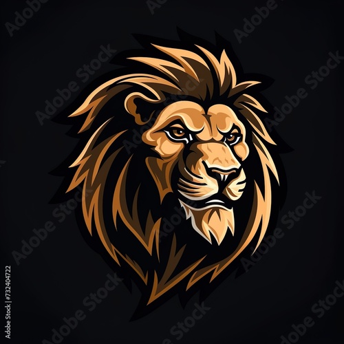 lion head logo esport and gaming vector mascot design