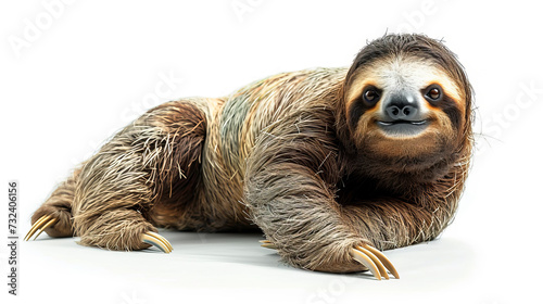  full-length sloth animal on a white background