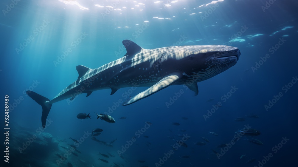 Fototapeta premium whale calf underwater