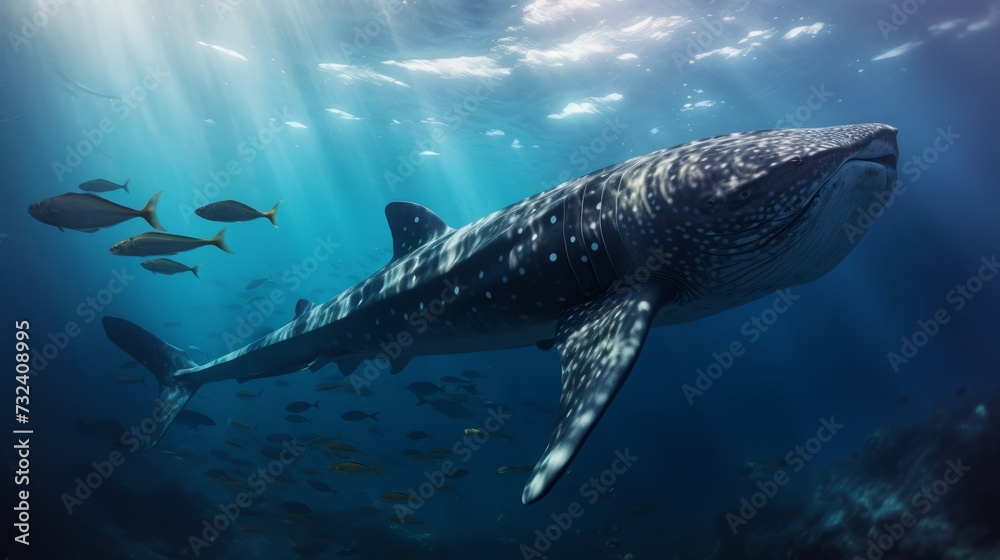 Fototapeta premium whale calf underwater