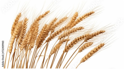 Wheat on a white background. Wheat crop.