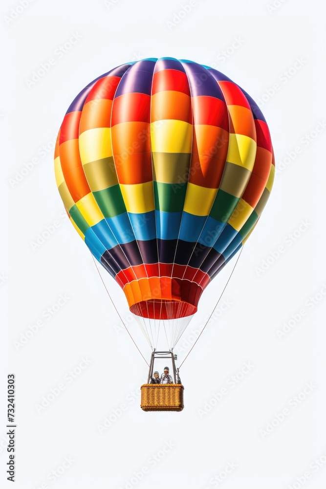 Fototapeta premium A vibrant hot air balloon soaring through the sky. Ideal for travel and adventure concepts