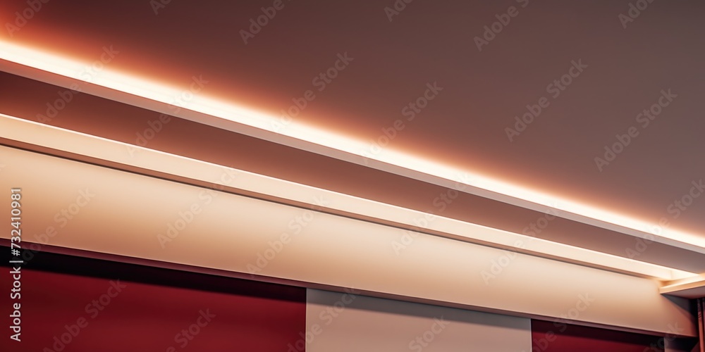 A room with a red wall and a white ceiling. Suitable for interior design and home decor projects A room with a red wall and a white ceiling. Suitable for interior design and home decor projects
