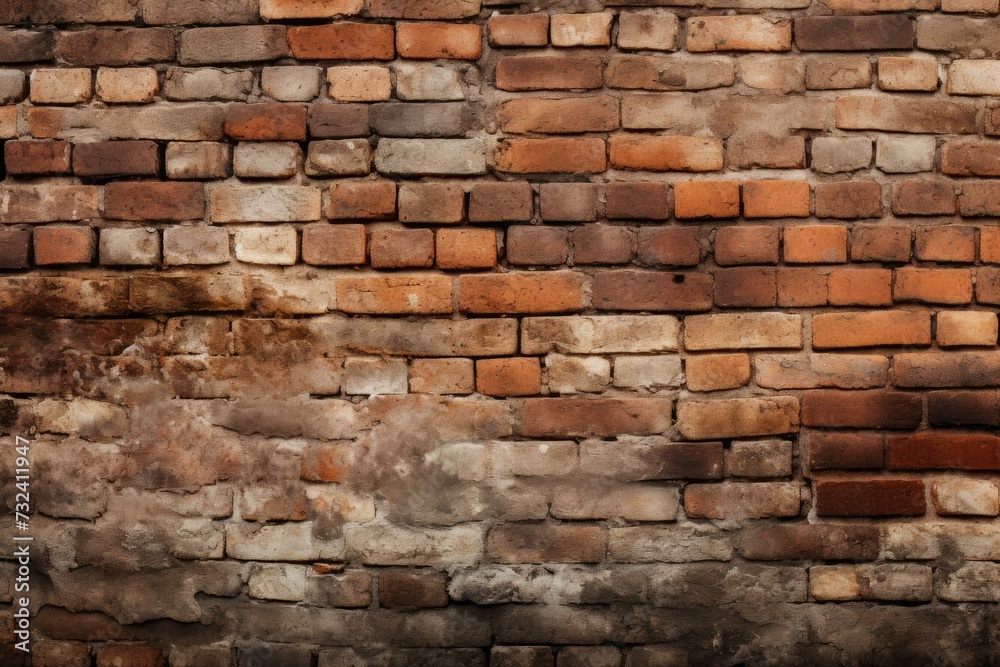 Solid Old brick wall. Brown stone old. Generate Ai Solid Old brick wall. Brown stone old. Generate Ai