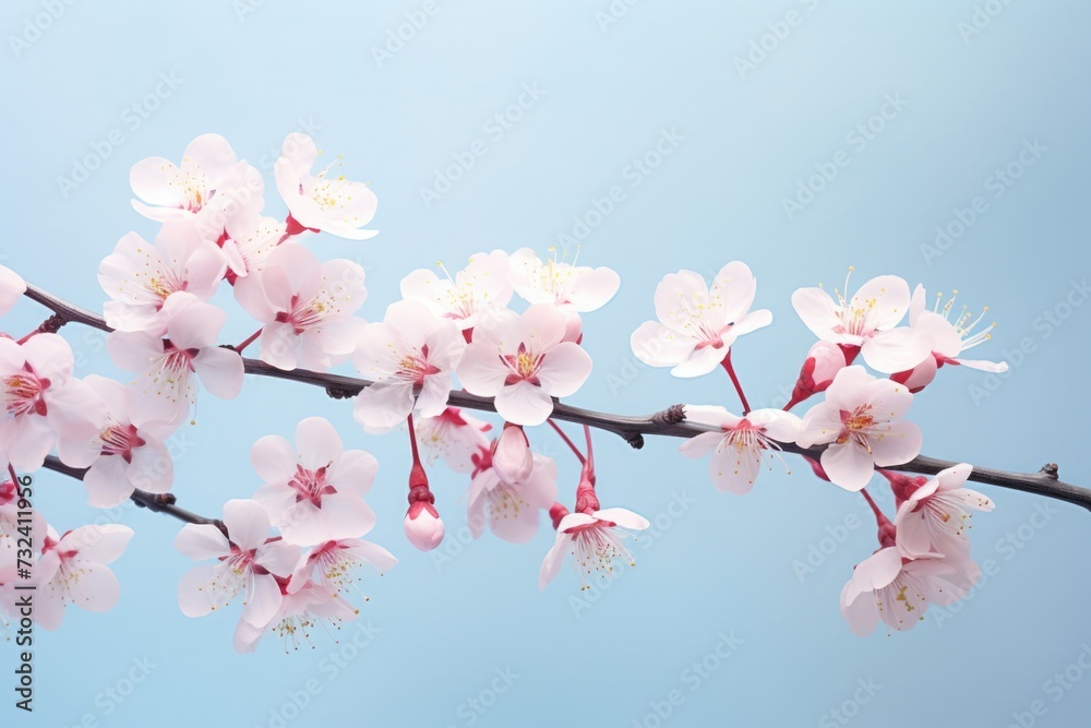 A detailed view of a tree branch covered in beautiful flowers. Perfect for nature enthusiasts and botanical illustrations