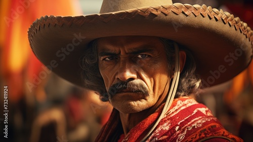 A man wearing a hat and a red scarf. Suitable for winter fashion or outdoor activities