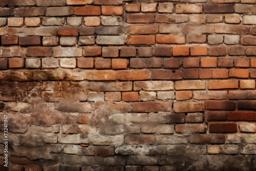 Solid Old brick wall. Brown stone old. Generate Ai