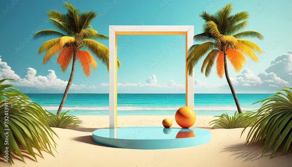 Obraz premium beach with palm trees
