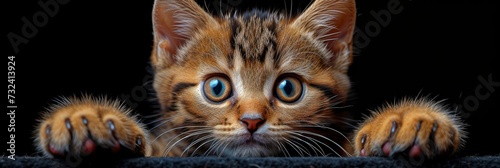 Bicolor British Shorthair Kitten Cute, Background Banner