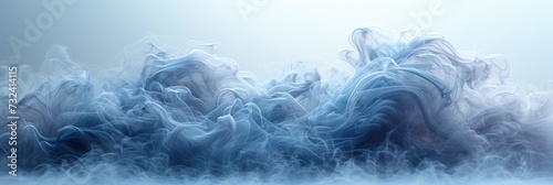Blue Colored Smokeblue Smoke On White, Background Banner