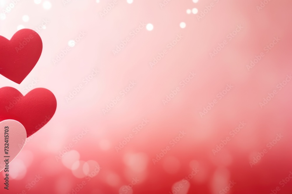 Hearts bokeh. Beautiful greeting card for Valentine's Day celebration with copy space, Mother's day, Women's Day and love concept