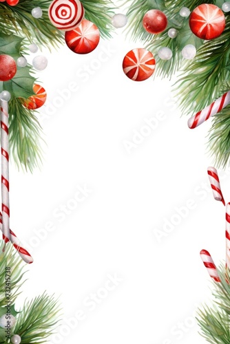 A festive frame made of candy canes, perfect for adding a touch of Christmas cheer to your designs