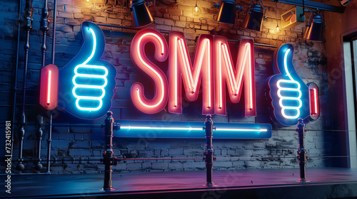 SMM social media marketing background concept image