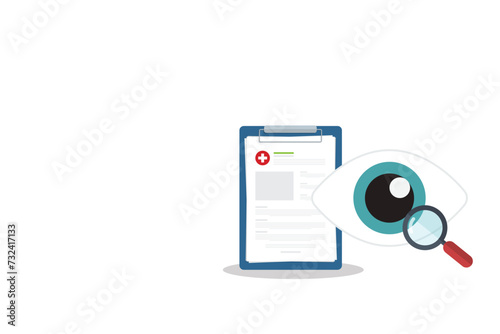 Eyesight medical consultation. Optometry. Eye protection. Ophthalmology vector illustration.	