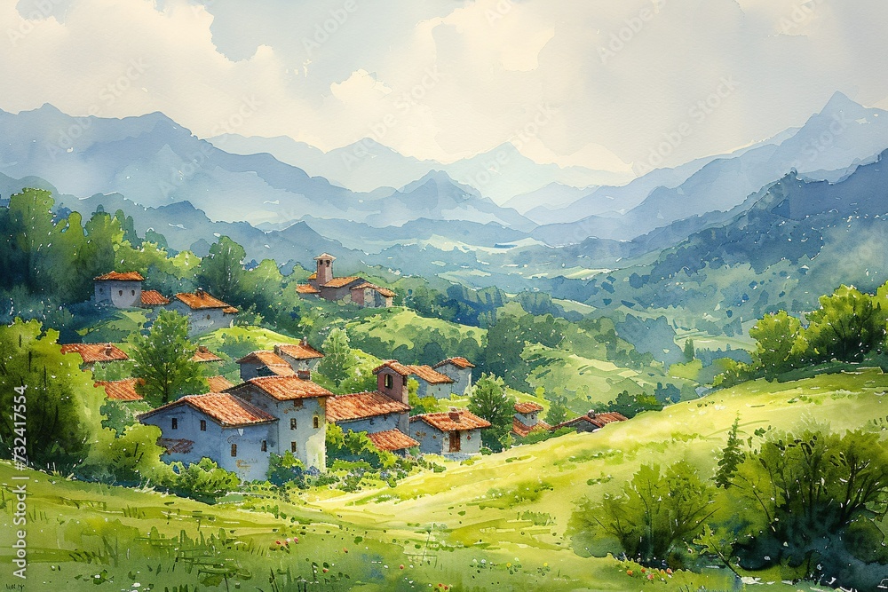 April Showers Bring May Flowers: A Painted Mountain Scenery Generative AI April Showers Bring May Flowers: A Painted Mountain Scenery Generative AI