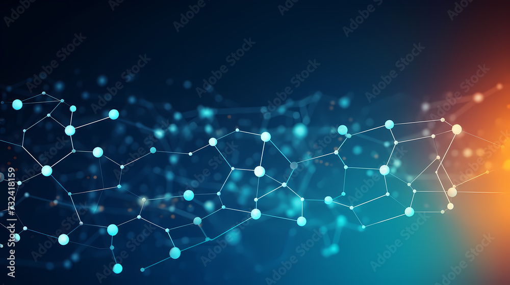 Modern science background hexagon lines and points wave flow abstract background Modern science background hexagon lines and points wave flow abstract background