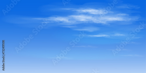 Canvas Print blue-sky vector design background with white clouds on clear day afternoon