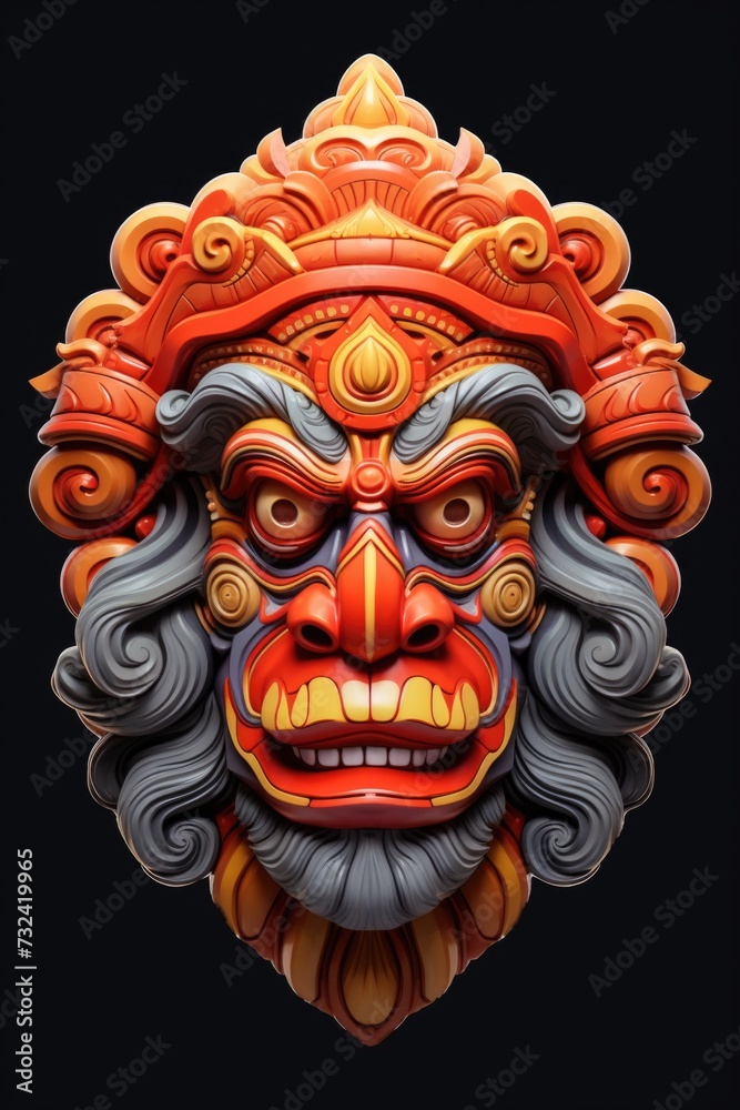 A close-up view of a mask on a black background. Perfect for themed parties and events A close-up view of a mask on a black background. Perfect for themed parties and events