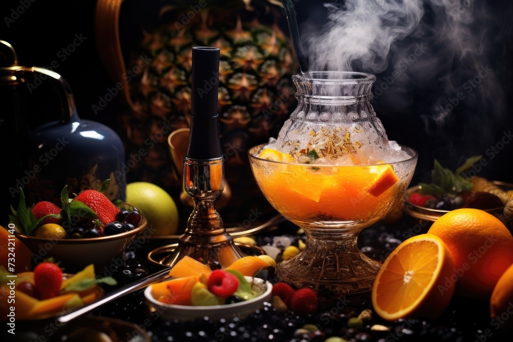 Obraz premium A bowl of fruit sitting on a table. Perfect for kitchen or healthy lifestyle themes