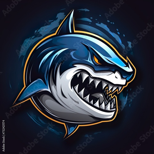 shark logo esport and gaming vector mascot design