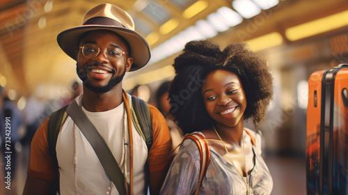 couple in the subway station