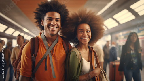 couple in the subway station