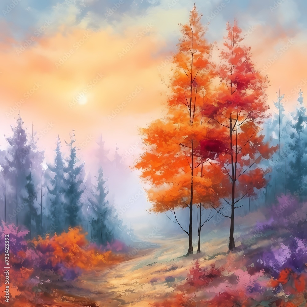 Autumnal Forest Painting