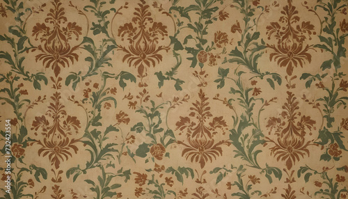 Vintage Wallpaper Floral Pattern of 18th Century Wallpaper linoleum abstract texture background. Decorative wall paint. 