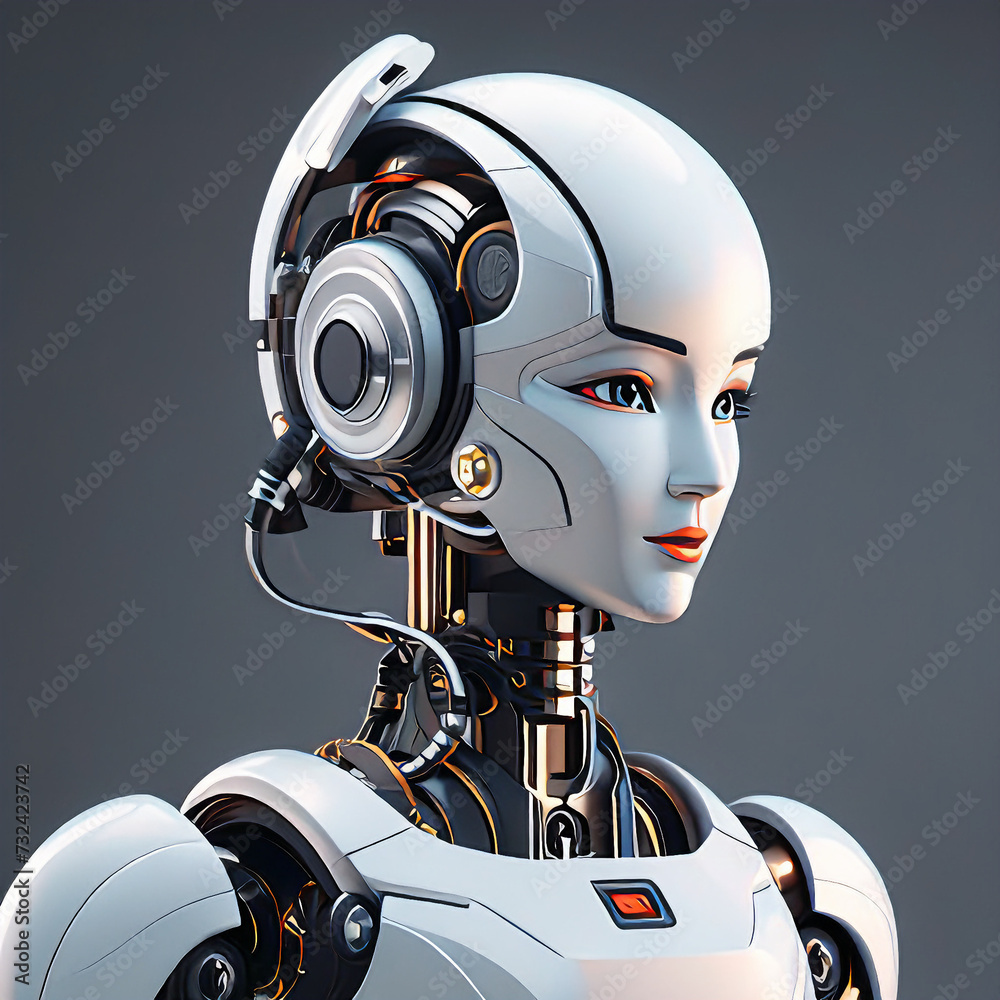 Naklejka premium 3d render of a robot