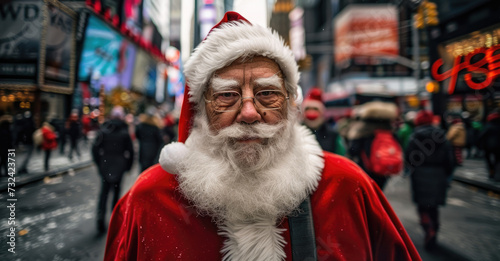 Portrait of Santa Claus standing on a street © Kien