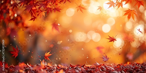 Fall Frenzy: A Blur of Autumn Leaves Generative AI