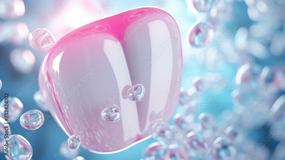 A pink object is floating in a pool of water. This versatile image can be used for various purposes