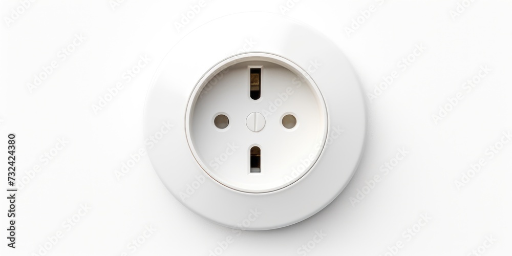 A detailed view of a white electrical outlet on a wall. Can be used to depict electrical installations or home renovations A detailed view of a white electrical outlet on a wall. Can be used to depict electrical installations or home renovations