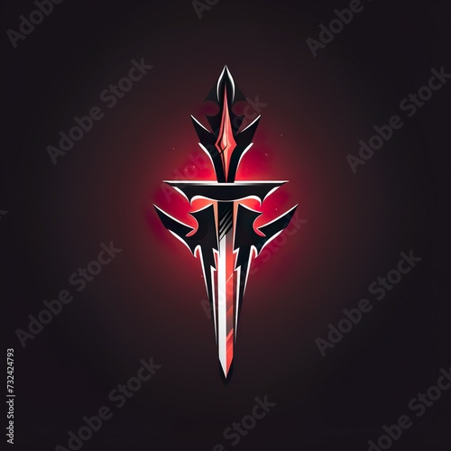 sword logo esport and gaming vector mascot design